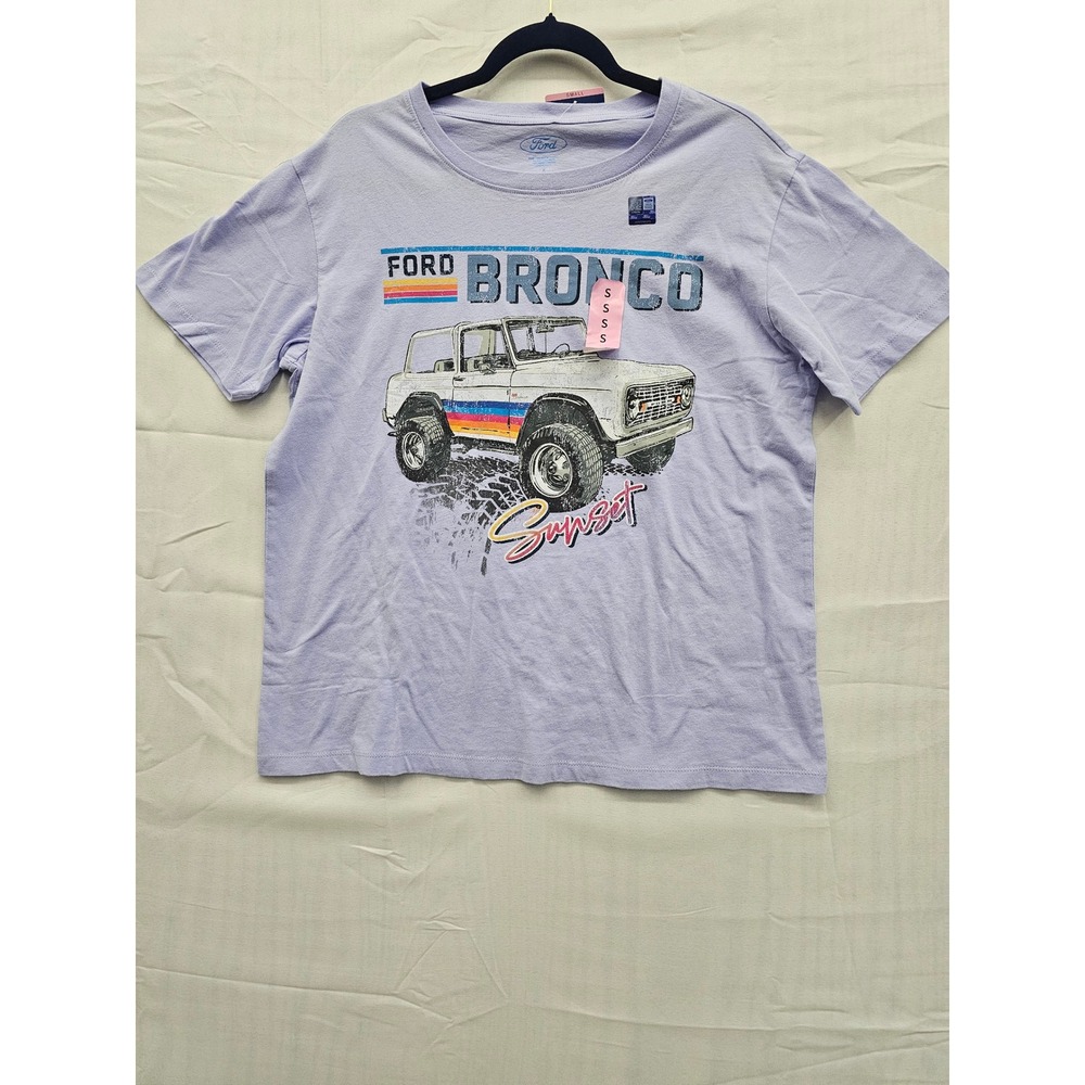Ford Bronco Sunset Graphic Tee Purple Cotton T-Shirt Small‎ 16775 NWT